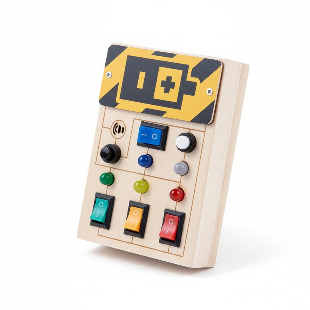 Shamashoko Travel Montessori Busy Board With Button LED Lights