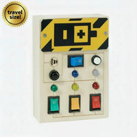 Shamashoko Travel Montessori Busy Board With Button LED Lights