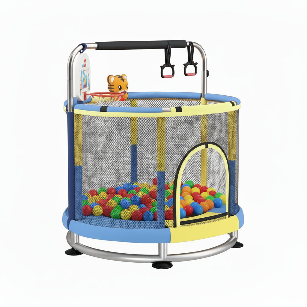 Indoor Children's Trampoline with Safety Enclosure